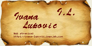 Ivana Lupović vizit kartica